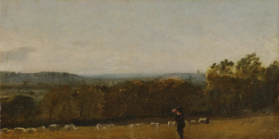 En hyrde i et landskap som ser gjennom Dedham Vale mot Langham - John Constable