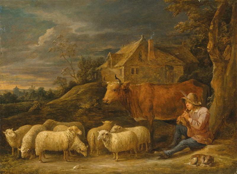 En hyrde som spiller fløyte for flokken sin - David Teniers den Yngre

Source:
Un berger jouant de la flûte à son troupeau - David Teniers le Jeune