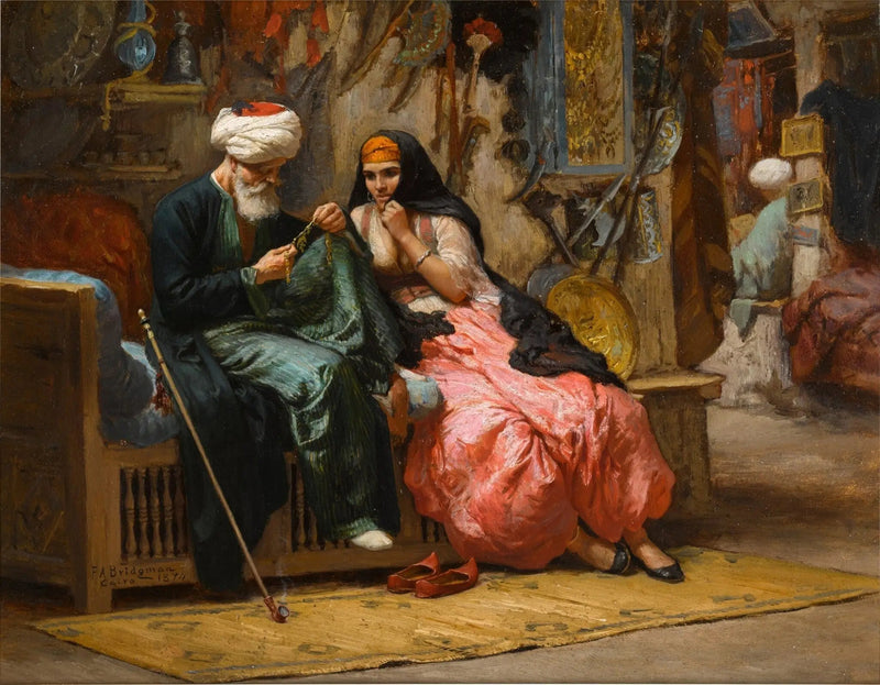 Et verdifullt smykke - Frederick Arthur Bridgman

Source:
Un bijou précieux - Frederick Arthur Bridgman