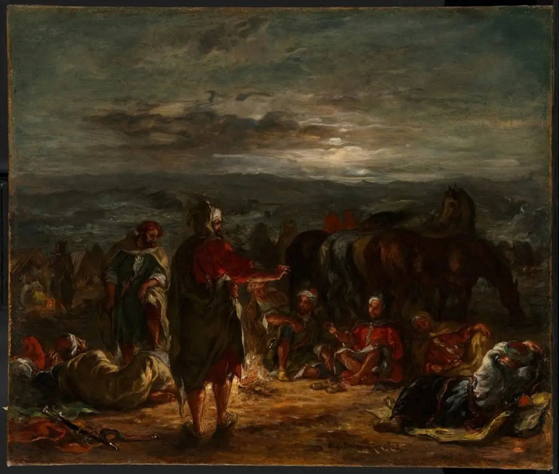 En arabisk leir om natten - Eugène Delacroix