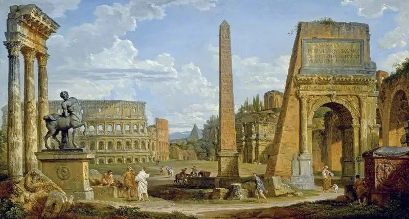 En lyst til romerske ruiner - Giovanni Paolo Panini

Source:
Un caprice de ruines romaines - Giovanni Paolo Panini