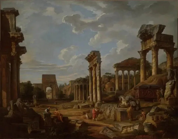 En lystighet fra det romerske forum - Giovanni Paolo Panini

Source:
Un caprice du forum romain - Giovanni Paolo Panini