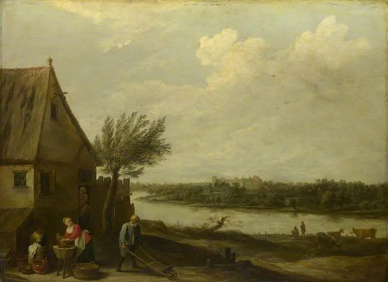 En hytte ved bredden av en elv med utsikt over et slott i det fjerne - David Teniers den Yngre

Source:
Un chalet au bord d'une rivière avec une vue lointaine sur un château - David Teniers le Jeune