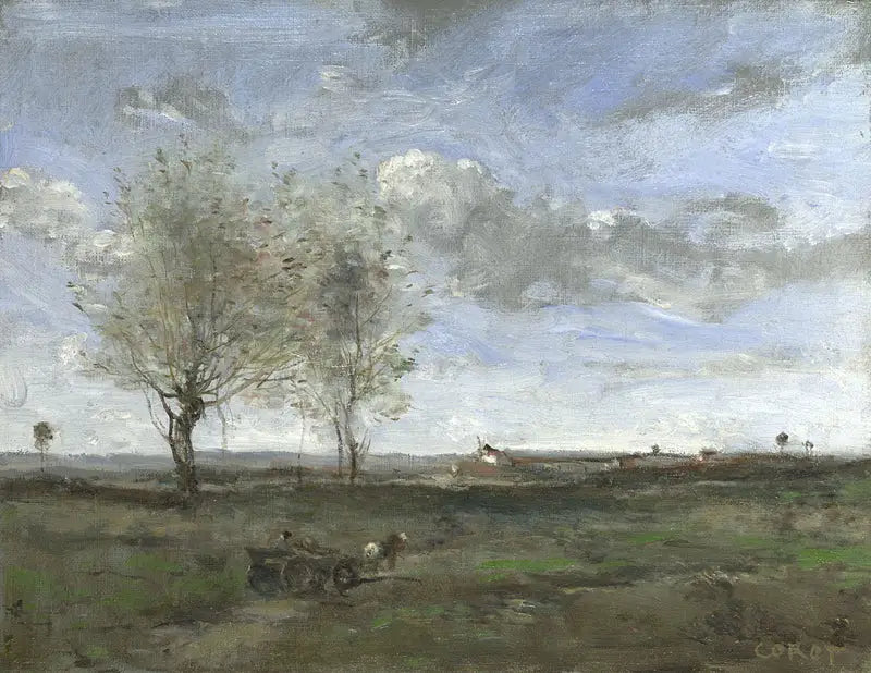 En vogn på slettene i Artois - Jean-Baptiste Camille Corot