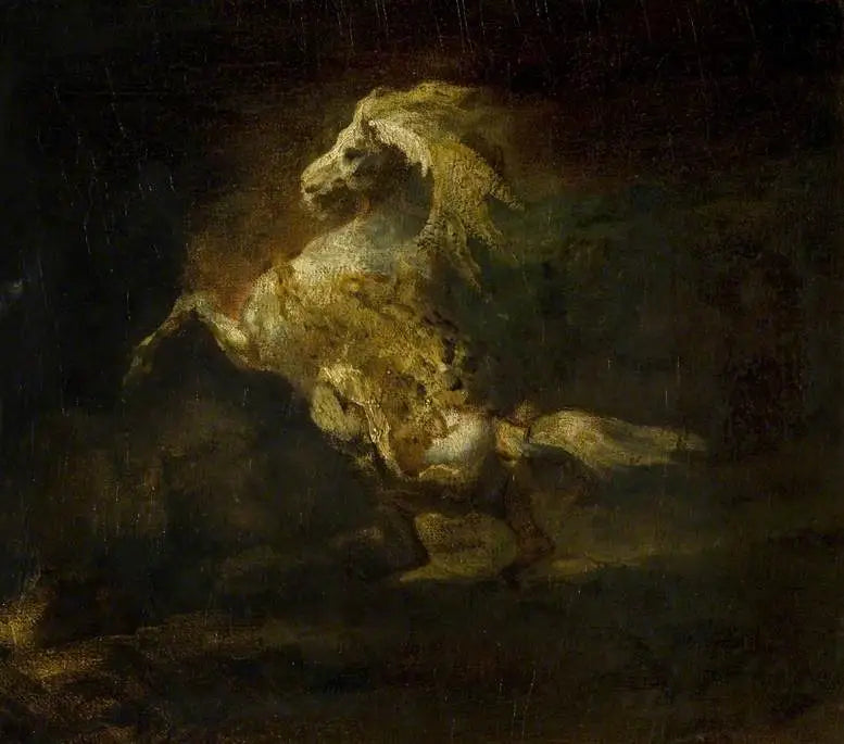 En grå hest i galopp - Théodore Géricault