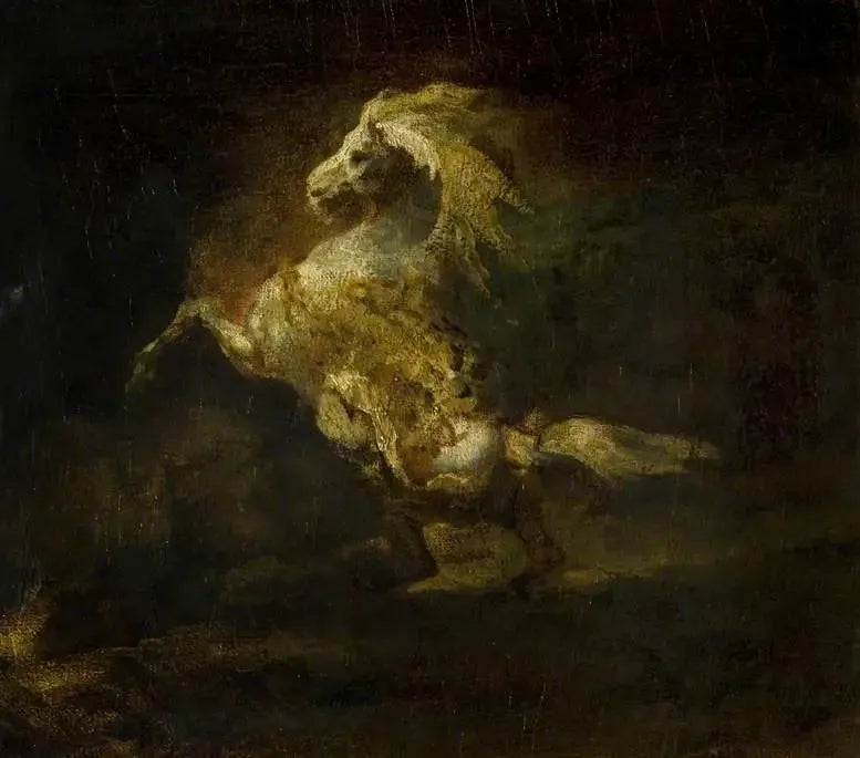 En grå hest i galopp - Théodore Géricault