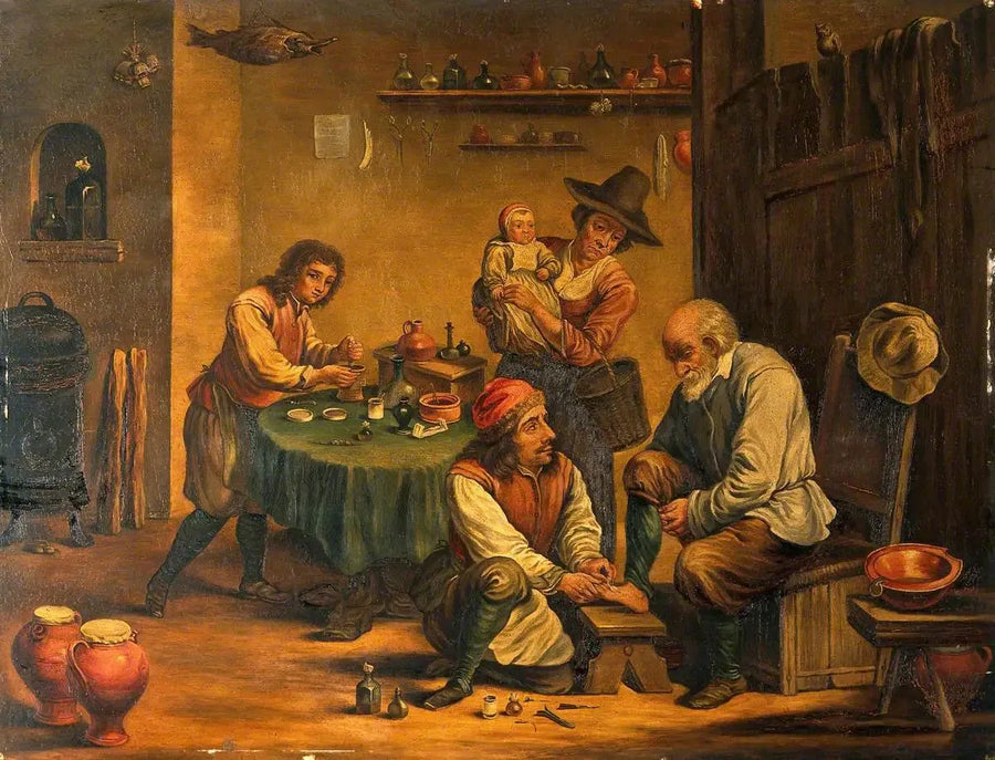 En kirurg som opererer en fot på en mann - David Teniers den Yngre

Source:
Un chirurgien opérant le pied d'un homme - David Teniers le Jeune