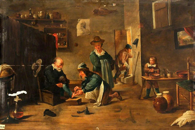 En kirurg behandler en manns fot med gips - David Teniers den Yngre

Source:
Un chirurgien soigne le pied d'un homme avec un plâtre - David Teniers le Jeune