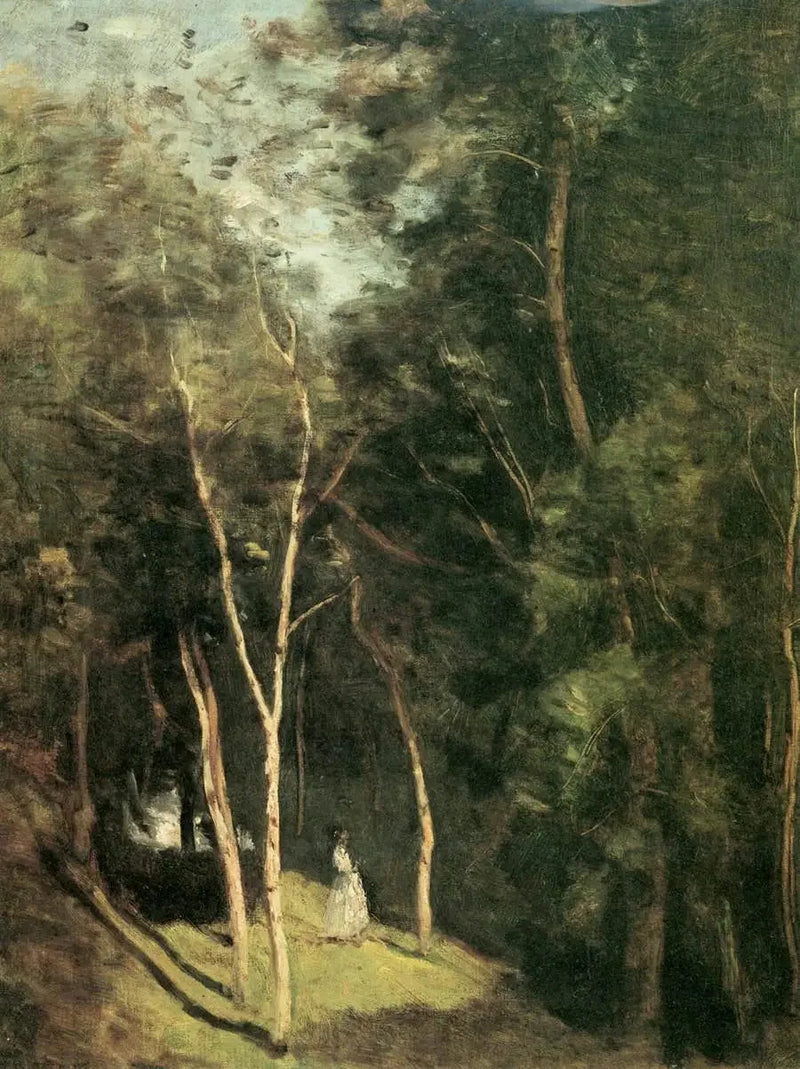 Et hjørne av en park i Port-Berteau, nær Rochemont - Jean-Baptiste Camille Corot