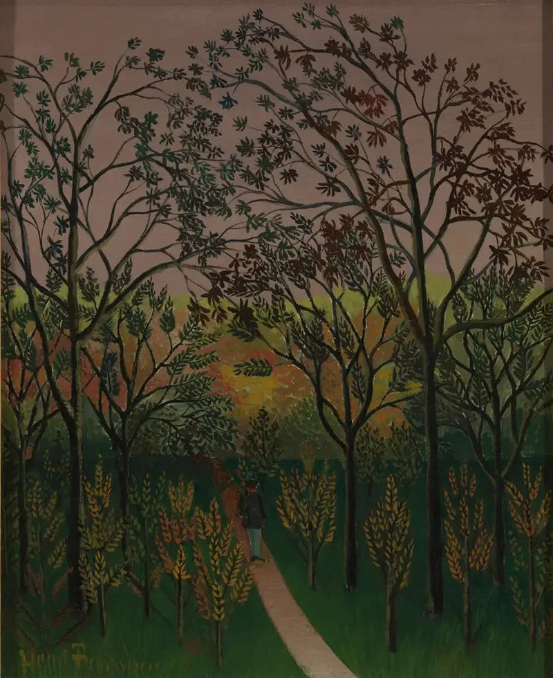 Et hjørne av Bellevue-platået. høst, solnedgang - Henri Rousseau