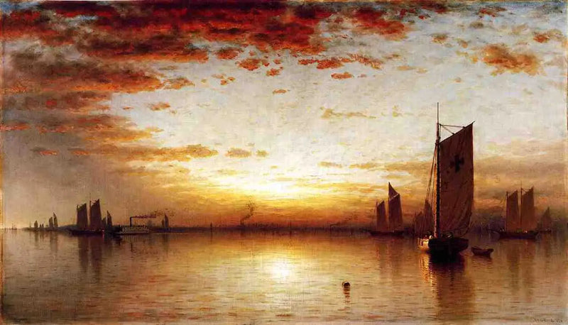 En solnedgang, New York-bukten - Sanford Robinson Gifford