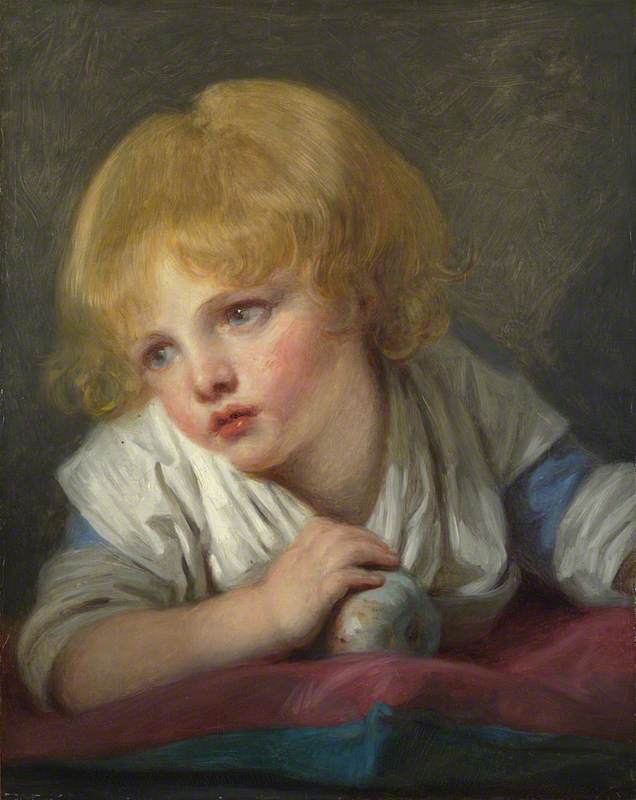 Et barn med et eple - Jean-Baptiste Greuze
