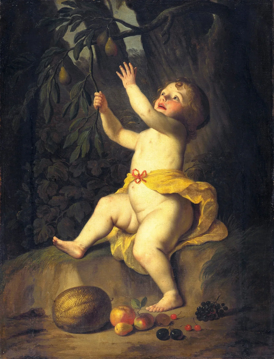 Et barn som plukker frukt - Gerrit van Honthorst