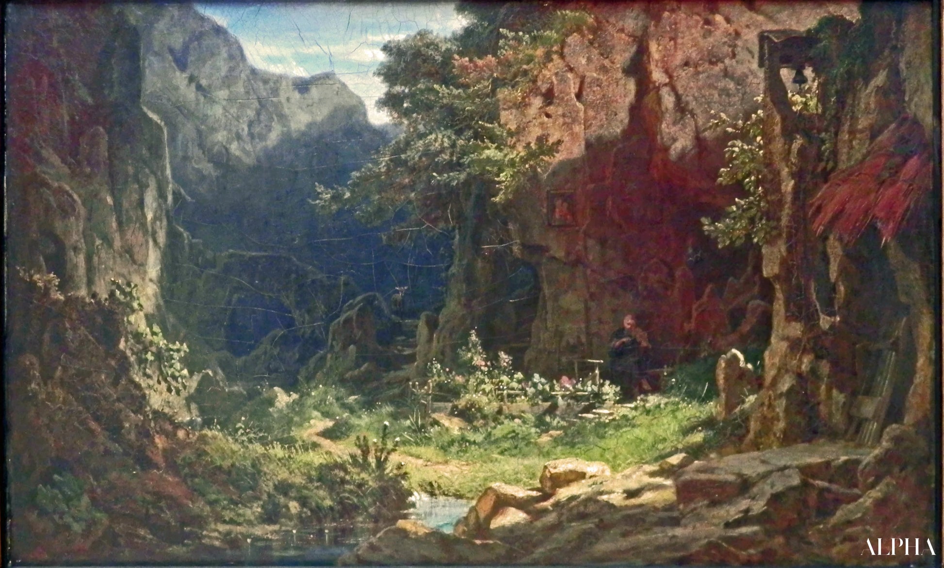 En eremitt som spiller fiolin - Carl Spitzweg - Høykvalitets reproduksjoner av malerier og bilder