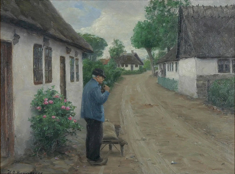 En utendørs scene med en mann på vei mot møllen. - H. A. Brendekilde

Source:
Un extérieur avec un homme en route vers le moulin. - H. A. Brendekilde