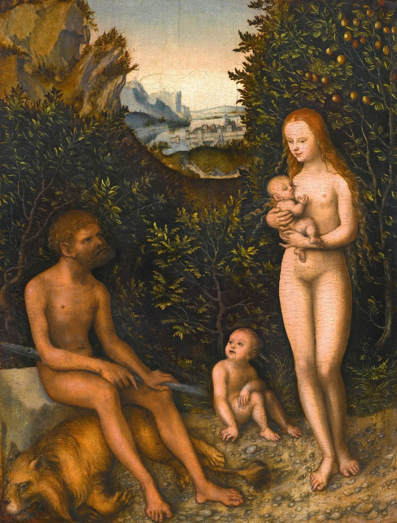 En faun og hans familie - Lucas Cranach den eldre