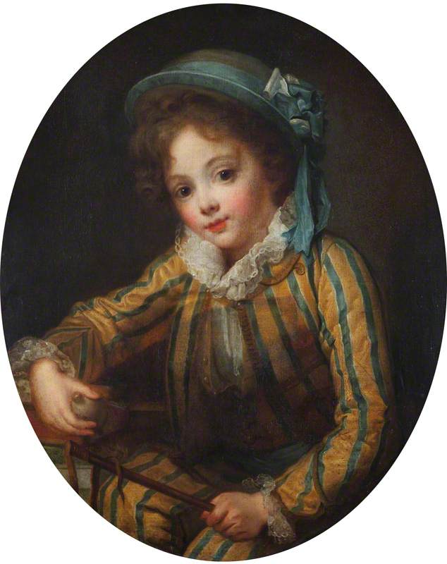 En gutt med en topp - Jean-Baptiste Greuze