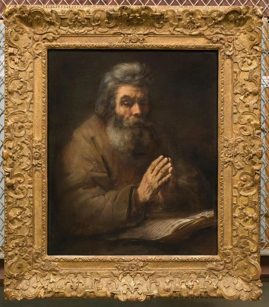 En gammel mann i bønn - Rembrandt