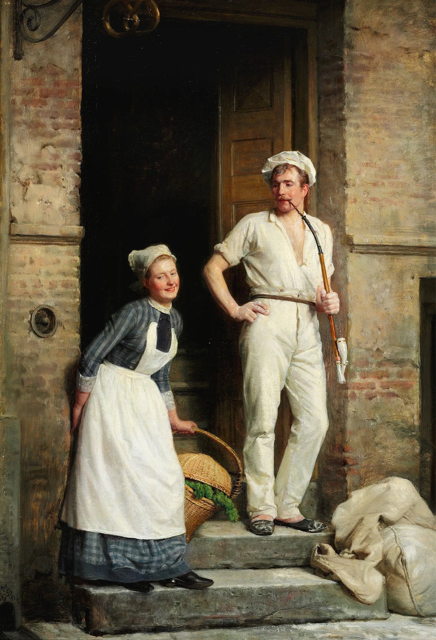 En ung baker kjøler seg ned - Carl Heinrich Bloch
