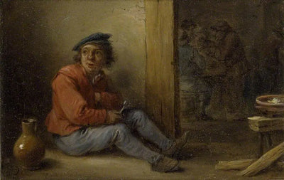Un jeune paysan assis dans un intérieur - David Teniers le Jeune - Alpha Reproduction