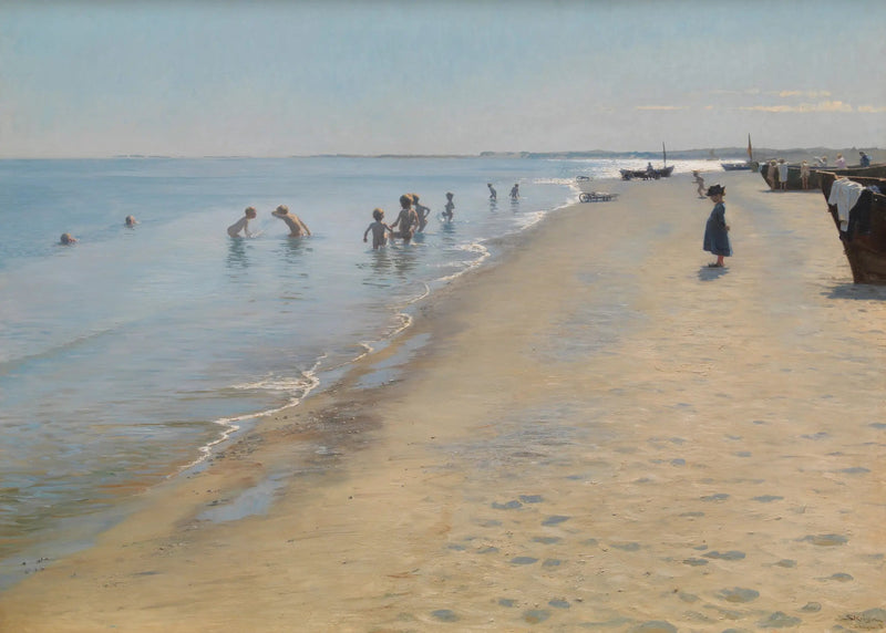 En sommerdag på stranden sør i Skagen - Peder Severin Krøyer