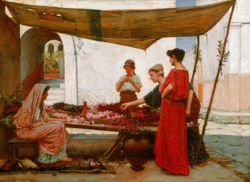En gresk blomstermarked - John William Waterhouse