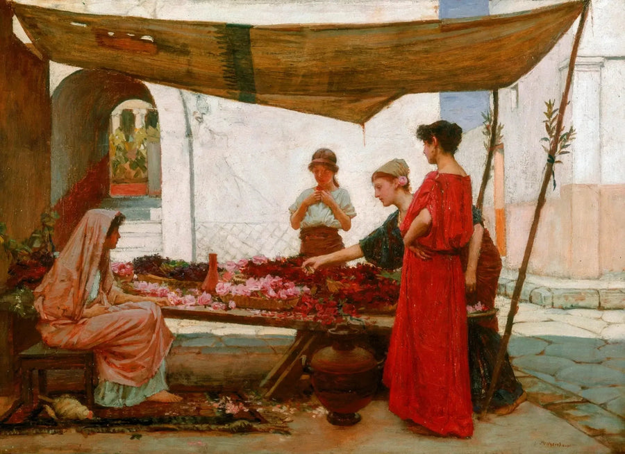 En gresk blomstermarked - John William Waterhouse