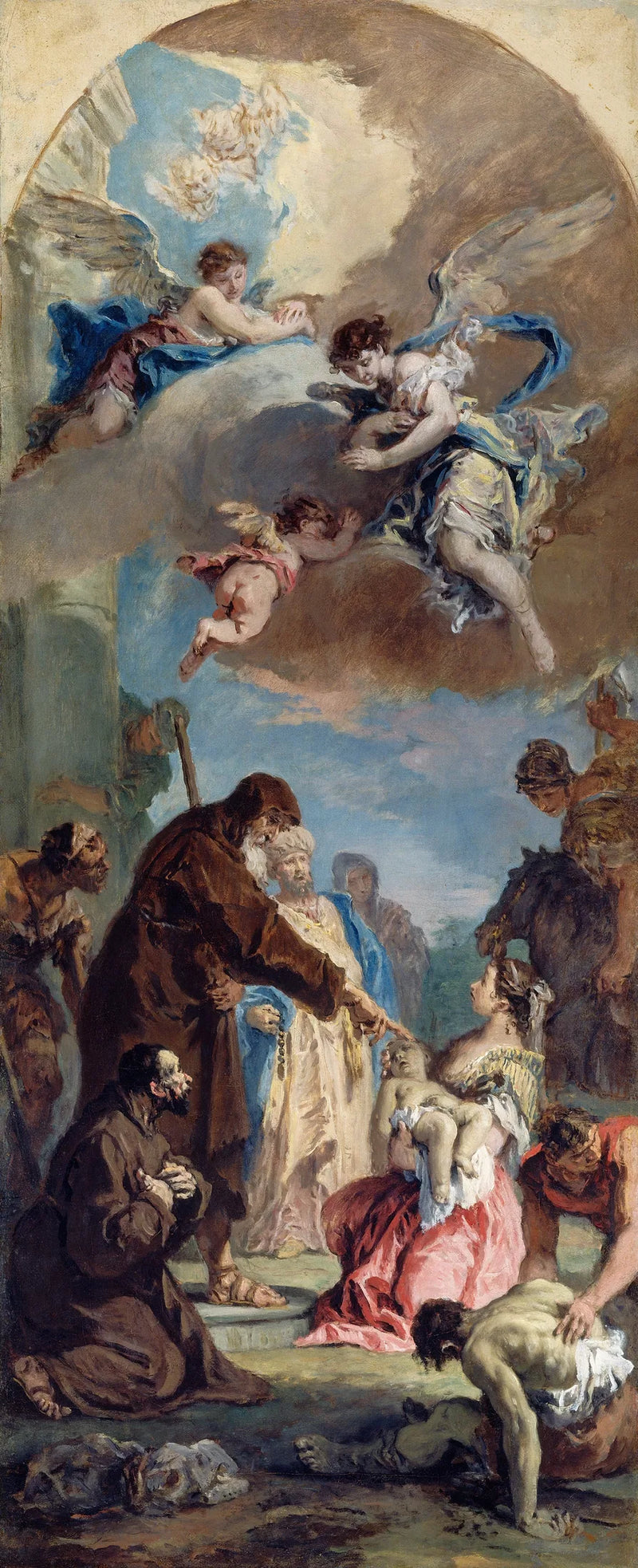 Et mirakel av Saint François de Paule - Sebastiano Ricci