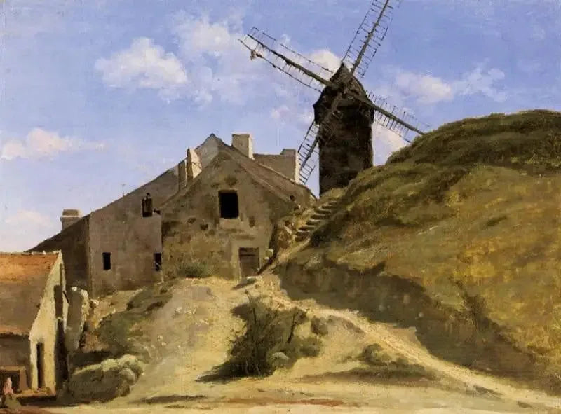 En mølle i Montmartre - Jean-Baptiste Camille Corot