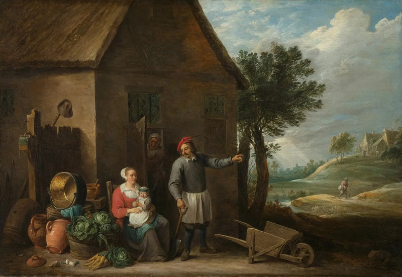 En bonde med sin kone og sitt barn foran gården - David Teniers den Yngre

Source:
Un paysan avec sa femme et son enfant devant la ferme - David Teniers le Jeune