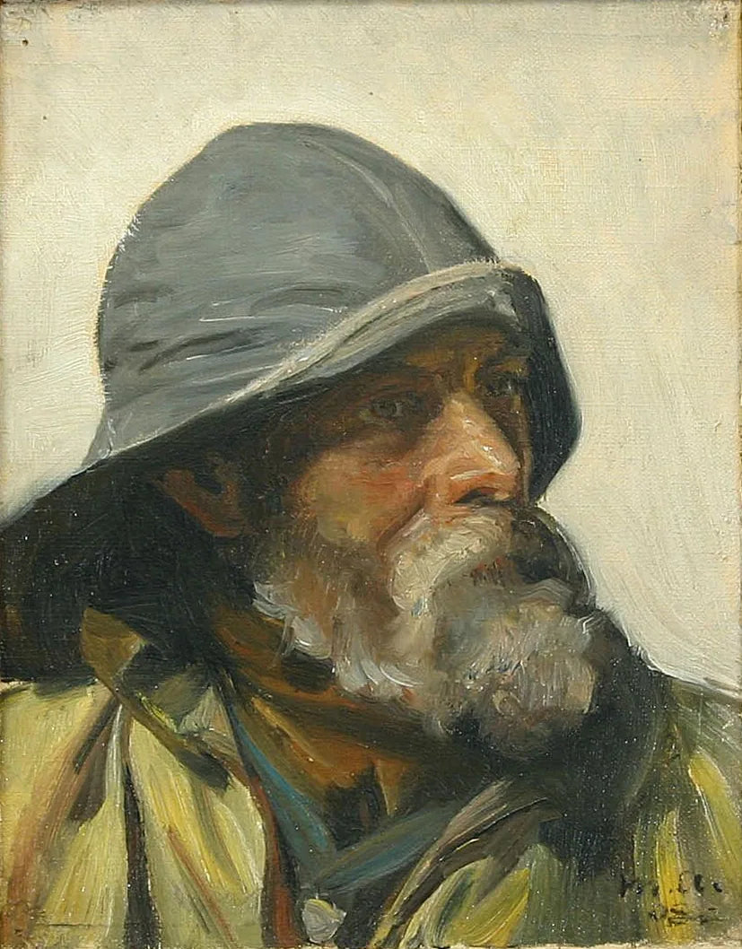 Un pêcheur portant un ciré (1908) - Michael Peter Ancher