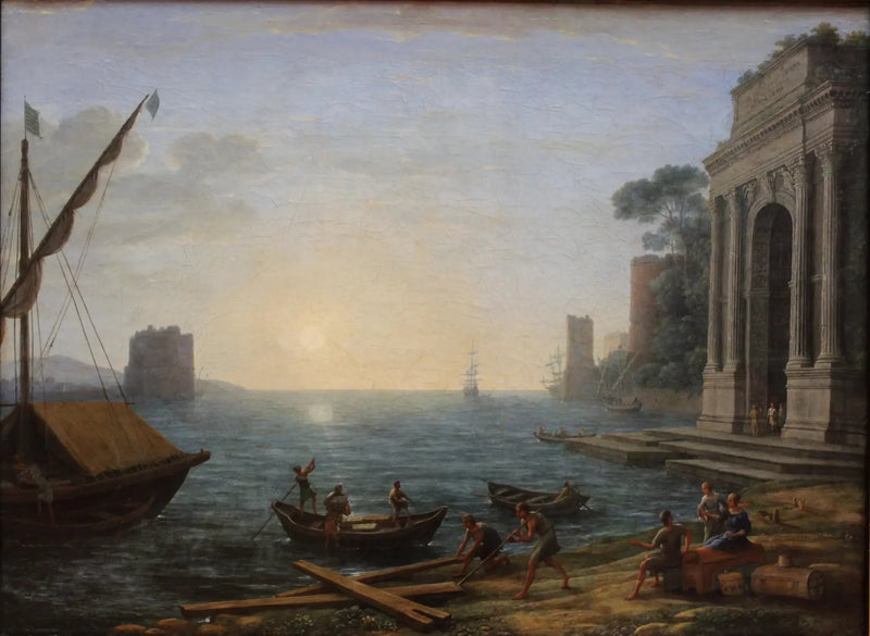 En havnefront ved soloppgang - Claude Lorrain