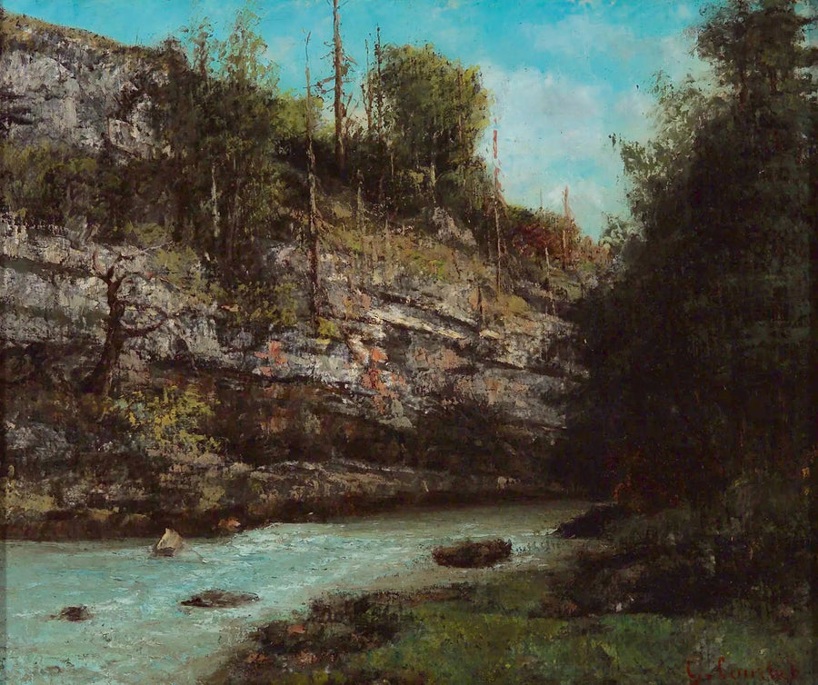 En fjellbekk - Gustave Courbet