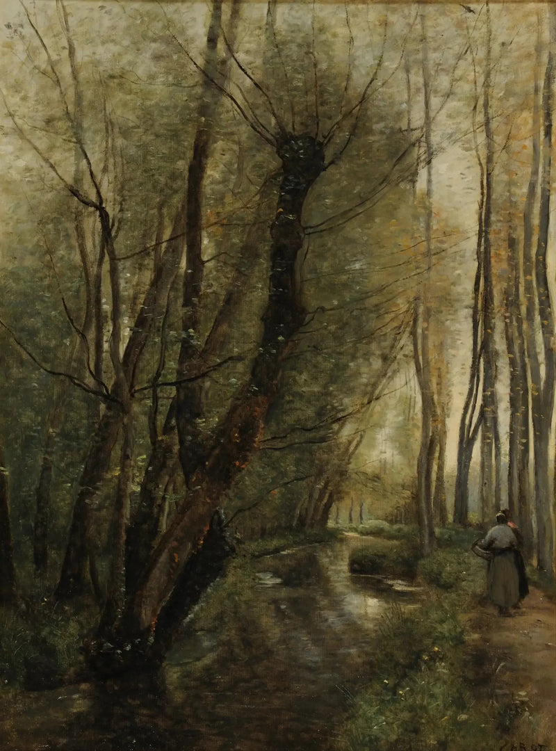 En bekk, rundt Beauvais - Jean-Baptiste Camille Corot