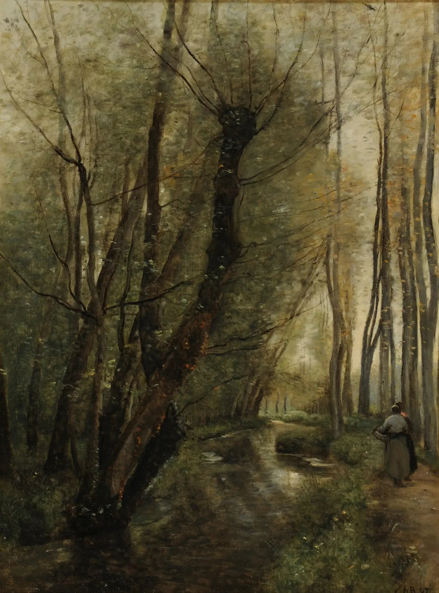 En bekk, rundt Beauvais - Jean-Baptiste Camille Corot