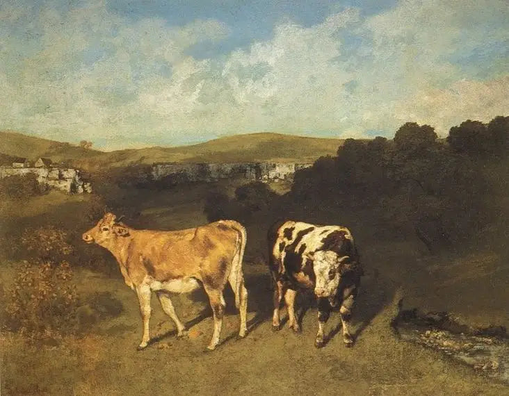 En okse og en kalv - Gustave Courbet