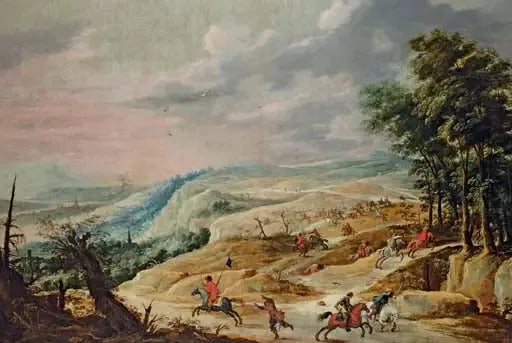 et stort landskap med en kavalerikamp på en rygg - David Teniers den Yngre

Source:
Un vaste paysage avec une escarmouche de cavalerie sur une crête - David Teniers le Jeune