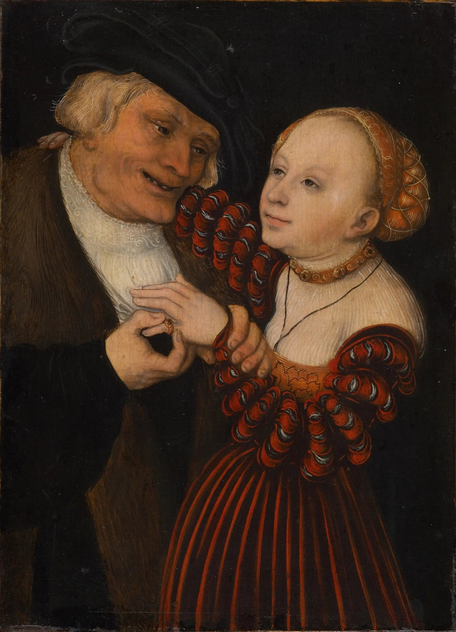 En gammel mann med en jente / Et dårlig sammensatt par - Lucas Cranach den eldre