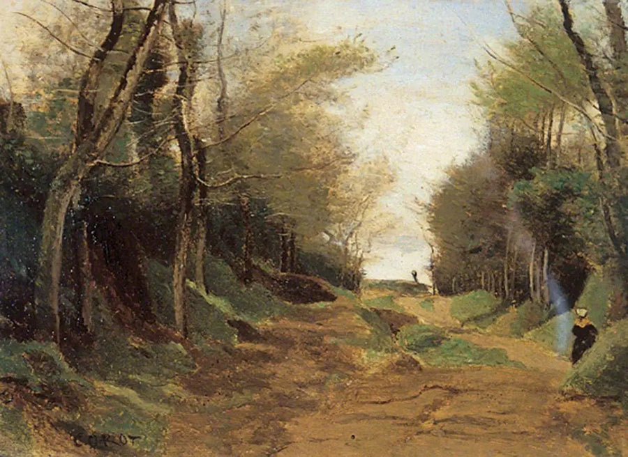 En allé av skog fra Nord-Frankrike. Høst - Jean-Baptiste Camille Corot