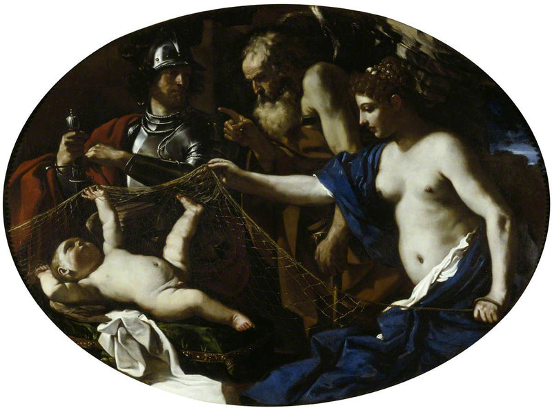 En allegori med Venus, Mars, Cupido og Tiden - Guercino