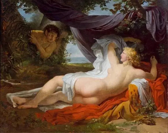 En Bacchante vekket av en ung faun - Charles Meynier

Source:
Une Bacchante éveillée par un jeune faune - Charles Meynier