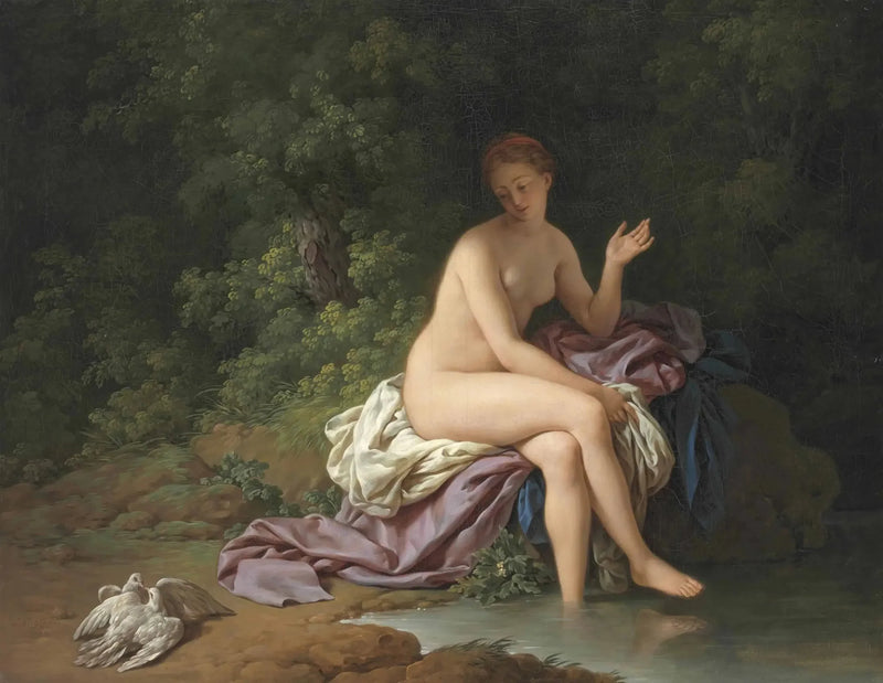 En badende kvinne som ser på to duer som koser seg - Louis Jean François Lagrenée

Source:
Une Baigneuse qui regarde deux Colombes se caresser - Louis Jean François Lagrenée