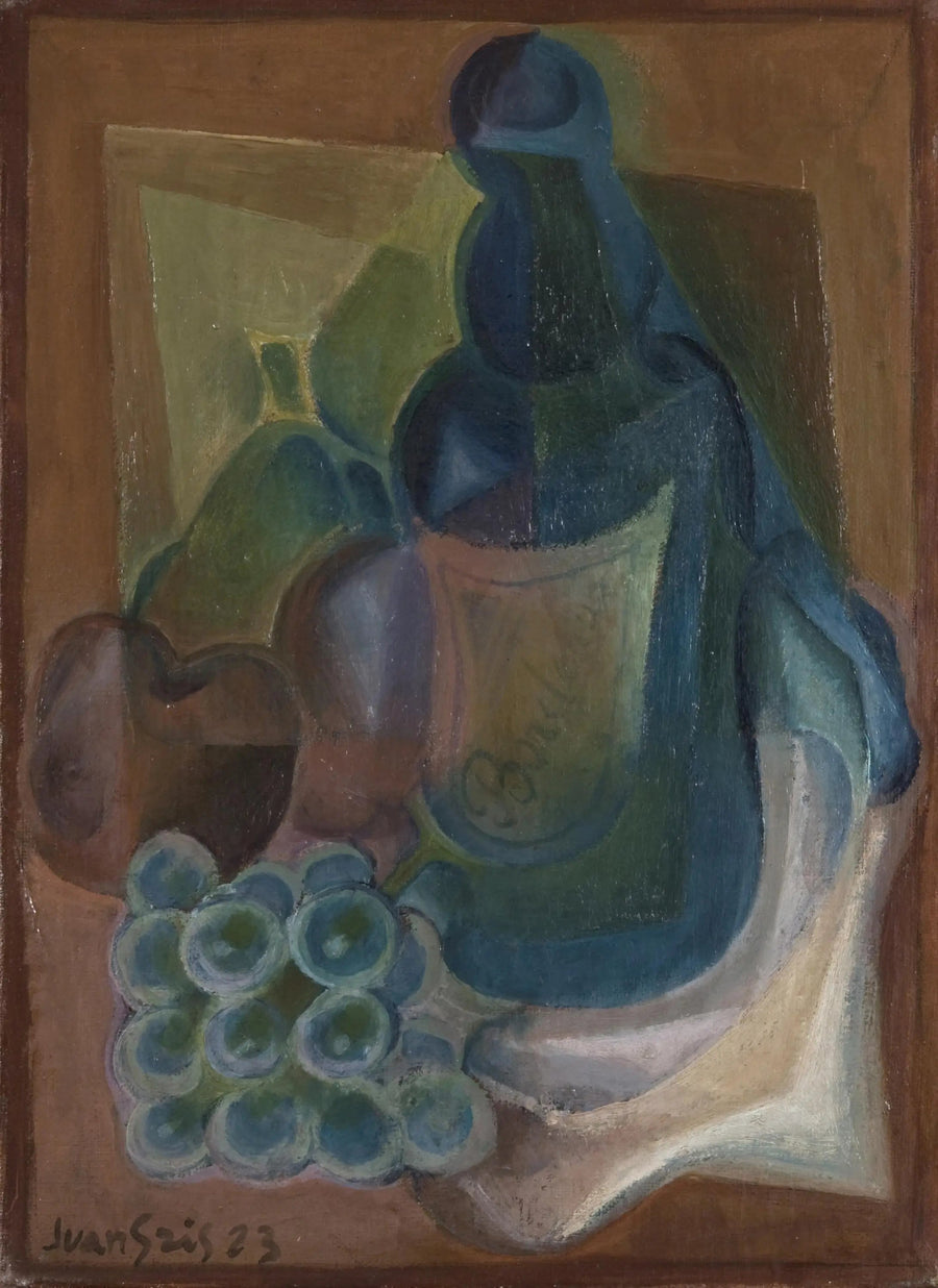 En flaske og frukt - Juan Gris