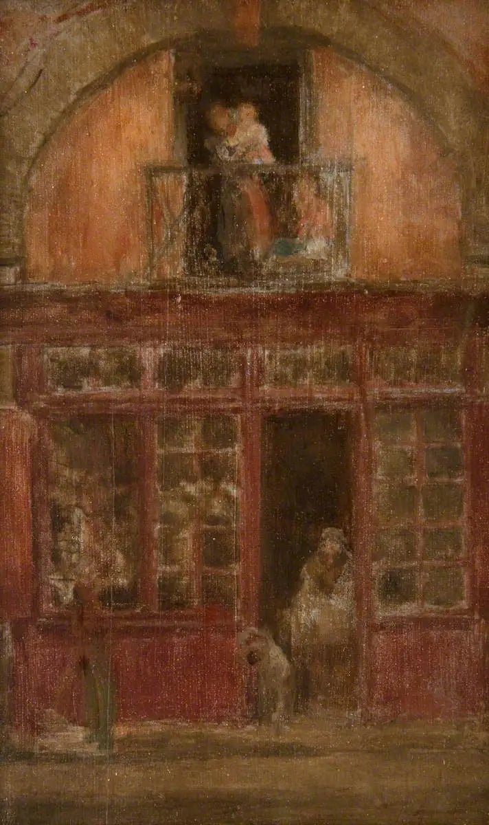 En butikk med balkong - James Abbott McNeill Whistler