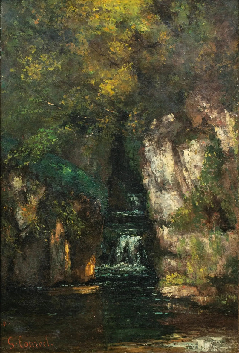 En foss nær Ornans - Gustave Courbet