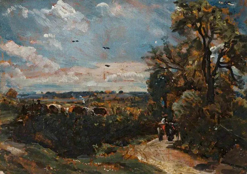 En vogn på en smug i Flatford - John Constable