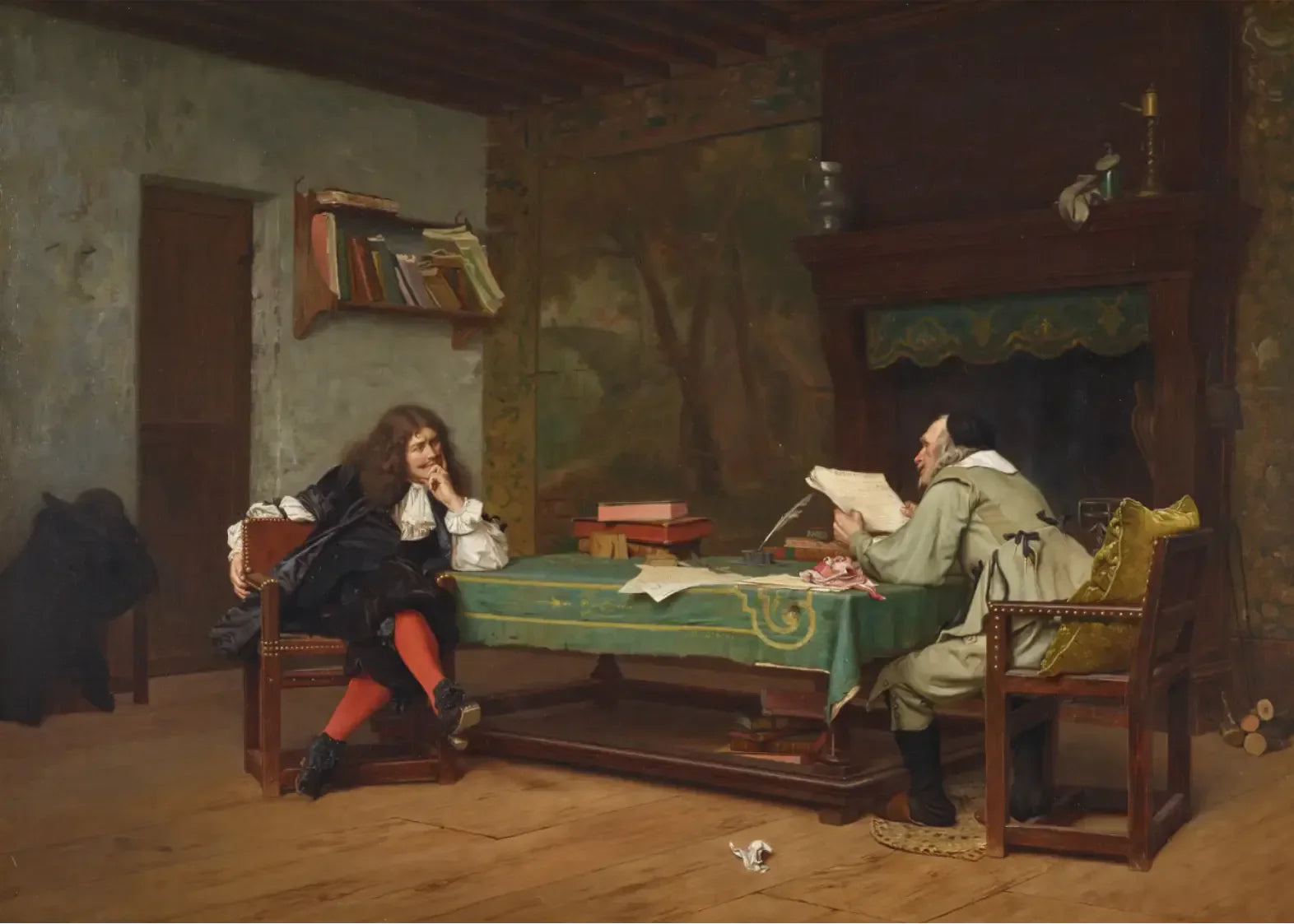 Une collaboration (Molière et Corneille - Jean-Léon Gérôme image 1 reproduction artisanale de tableau