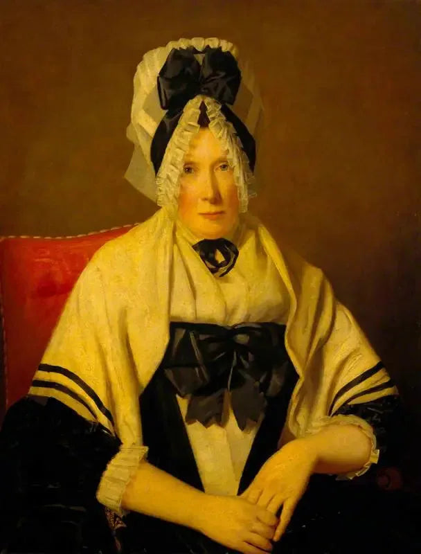 En dame med blondehette (kanskje Ann Edgar, Lady Raeburn) - Henry Raeburn