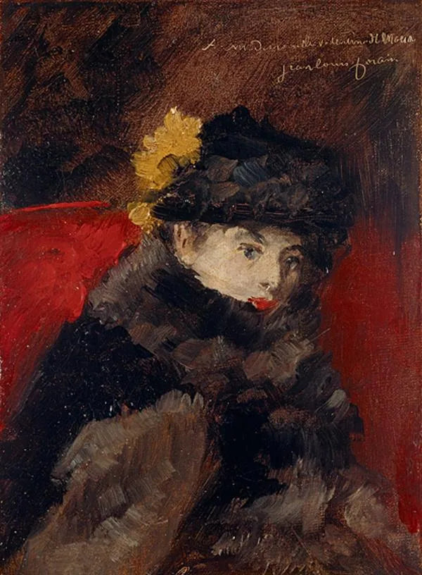 En dame i pelsjakke - Jean-Louis Forain