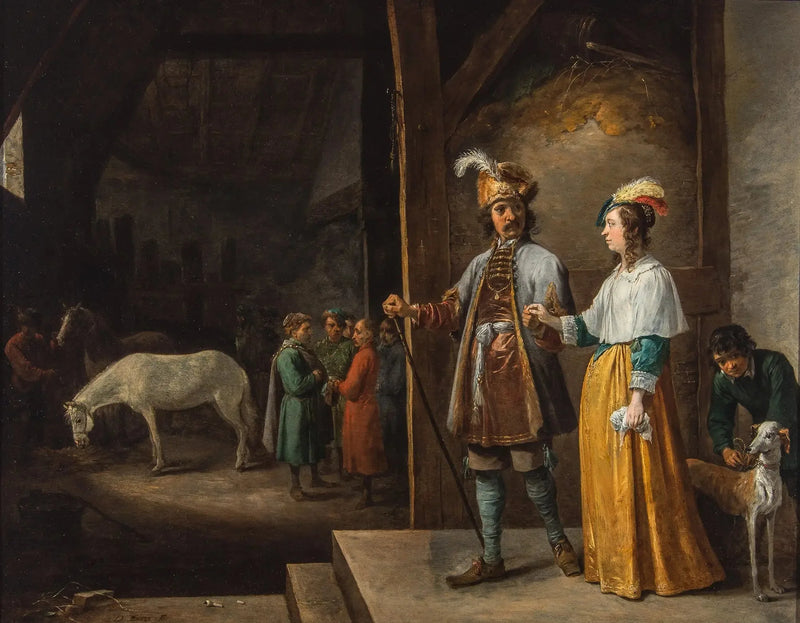 En dame og en herre som går inn i en stall - David Teniers den Yngre

Source:
Une dame et un monsieur entrant dans une écurie - David Teniers le Jeune